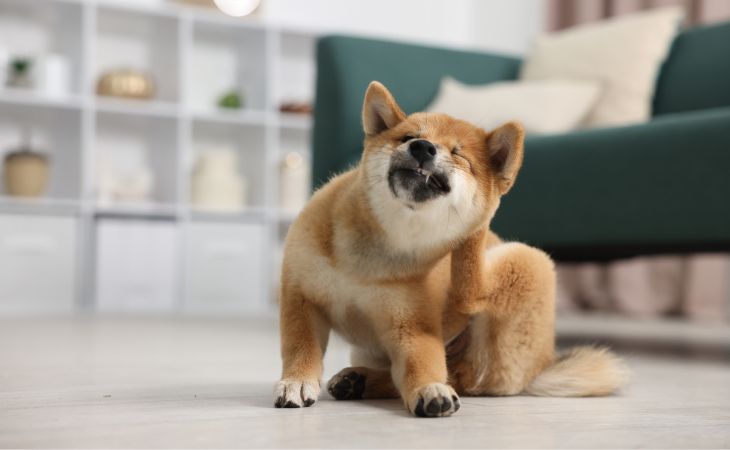 dog itching indoors